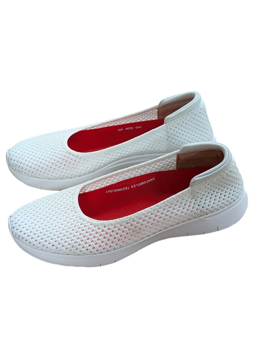 FitFlop Airmesh Ballerinas Urban White Slip On's Size 7